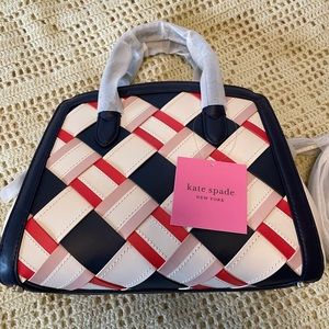 Unique Woven Leather Kate Spade Knot Medium Bag